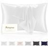 Poligino Federe Seta Cuscino 50x90cm - 22 Mamme 100% Naturale - per Pelle e Capelli - Anticrespo e Antiaging - OEKO-TEX - Federe Letto 1pz Bianco