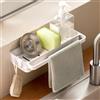 BINYI Mensola per doccia senza foratura, da appendere, per lavello, cucina, per bagno, organizer per la casa, per gli utensili da cucina, per il lavello (bianco)