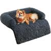 Feandrea FluffyHug Cuccia Divano per Cani di Peluche, Tappeto Copridivano per Animali, Taglia M, per Cani di Piccola e Media Taglia, 80 x 75 x 16 cm, Grigio Scuro PGW221G02