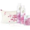 Officina Naturae Mini-Kit Tuttigiorni Shampoo per Lavaggi Frequenti 200ml + Balsamo per Capelli Normali e Fini 150ml + Maschera per Capelli Normali e Fini 10ml + Pochette in Tessuto onYOU
