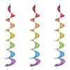 Relaxdays Girandola a Vento Arcobaleno, Set da 3 Spirali Segnavento, Wind, HxD: 137x24 cm, Giardino e Balcone, Colorato, Poliestere
