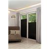 Khome K-Home® Tenda plissettata Klemmfix da 25 x 130 cm, effetto moderno stropicciato, protezione dalla luce del sole, di colore nero