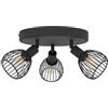Eglo Plafoniera Sonnino, lampada da soffitto con 3 faretti, faretti in stile industriale regolabili, metallo nero, faretti da soffitto con attacco E14