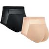 Moollyfox 2PCS Modellante da Donna Contenitiva,Contenitiva Mutande Contenitive Pantaloncini,Dimagrante Figura formante Pantaloni Corpetto Shapewear Effetto Ventre (Nero+Beige, XL)