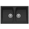 Plados SP0792-70 Lavello 2 Vasche Reversibile 79 x 50 cm Serie Spazio 79 - 20 finitura 70 MicroULTRAGRANIT NERO MATT