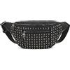 YOUNXSL Marsupio Donna e Uomo Rivetto Borsa Cintura Marsupio Tracolla Unisex Multifunzione per Running Lavoro Viaggio Nero