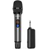 LOCOCO Wireless Microfono,UHF Microfono Senza Fili Palmare,Microfono Karaoke con Funzione Mute,per Home KTV/Prestazioni All'aperto/Evento Festa/Conferenze