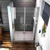 Mato Box Doccia Porta Per Nicchia 195cm Doppie Ante Battenti Saloon in Vetro 6mm Temperato Trasparente Anticalcare 85 cm