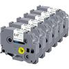 Msudoku 6 x Msudoku TZe-231 Compatibile con Brother TZe231 TZ 12mm 0.47 Nastro Laminato Bianco per Stampante Brother PT-D200 PT-D410 PT-H110 PT-H105 PT-H107B PT-H100R PT-E100 PT-1000