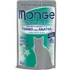 Monge Natural Adult cottura al vapore 80 gr - Tonno con Anatra Cibo umido per gatti