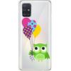 Mixroom - Cover Custodia Case in TPU Silicone Morbida Sfondo Trasparente per Samsung Galaxy A13 4G Fantasia Coppia Gufo Verde T294