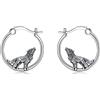 YAFEINI Orecchini a Cerchio di Lupo in Argento Sterling 925 Regali di Gioielli per Ragazze (Lupo)