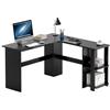 SogesHome Scrivania Angolare grande con 2 Ripiani Scrivania per Computer a Forma L Tavolo PC Robusto Postazione di Lavoro per Casa Ufficio Studio,130 cm x 136 cm