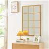 [en.casa] Specchio da Parete 90 x 60 cm Specchio Rettangolare Diviso in 12 Quadretti Fissaggio Verticale-Orizzontale Cornice in MDF - Color Oro