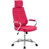 CLP Sedia Ergonomica da Ufficio Rako, Regolabile in Altezza, Girevole, Rivestimento in Stoffa, Schienale con Poggiatesta, Braccioli Imbottiti, Colore:rosso