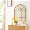 [en.casa] Specchio da Parete Forma Arcuata (AxL) 80 x 60 cm Specchio Diviso Cornice in MDF - Color Oro