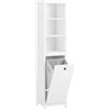 SoBuy Mobile alto da bagno, Colonna bagno con portabiancheria, Armadio da terra, Bianco, 40x35x173cm, BZR95-W