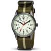 Infantry MDC - Orologio da polso da uomo che si illumina al buio, 12/24 ore, militare, per sport all'aria aperta, impermeabile, con cinturino NATO, Nero-verde., Cinturino