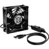 ELZO Ventilatore per PC USB da 80 mm 5 V, Portatile Ventola per Computer di Raffreddamento Elettronica 2600 RPM con griglia in metallo per laptop/TV Box/Armadio AV/PS4/Router