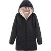 Generico Cappotto Donna Felpa con Cappuccio Giacca Invernale Giacche e Cappotti Outwear Hoodies Cappotto Donna Autunno Pellicciotto Donna Cappotto Nero Con Cappuccio Donna