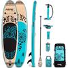 Fitfiu Fitness KOEKOHE - Gonfiabile Paddle Surf Board Ispirazione Maori con Kit Completo, SUP Board con pagaia, Pompa di gonfiaggio, 3 Pinne + Accessori, Stand Up Paddling Board 320x81x15cm