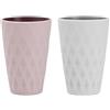 Yemiany Bicchiere Porta Spazzolino, 2 Pezzi Bicchieri Plastica Rigida, Bicchieri Porta Spazzolini, 450ml/15.8oz Robusto e Resistente Alla Caduta, Adatto ad Adulti, Ragazzi e Bambini, Rosa + Bianco