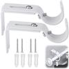 VIVIIHOO Set di 2 supporti per aste per tende con supporto da parete in metallo regolabile per casa, ufficio, camera da letto, armadio e bagno, bianco