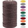Booaee Cordino Macramè, Macrame Corda 3mm x 100m, Corda Naturale Fatta a Mano per Decorazione Parete, Acchiappasogni, DIY Handmade Craft Cotone Legando Filo Corda,Tende Wall Hanging (Marrone)