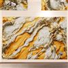 PETTI Artigiani Italiani MARBLELIZED - Tovagliette Americane Lavabili, Tovaglietta in Tessuto Effetto Marmo Giallo, Set da 6 (30x45 cm) - Eleganti, Ideali per Colazione, Pranzo e Cena, Idea Regalo, 100% Made in Italy