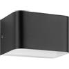 EGLO Applique a LED Sania 4, illuminazione sopra e sotto, in alluminio nero e bianco, illuminazione per corridoio e soggiorno, luce bianca calda, 13 x 8 cm