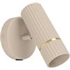 Eglo Applique Caminia, lampada a muro per interni con faretti regolabili, con interruttore, camera da letto, metallo beige e oro, lampadina GU10, luce bianca calda