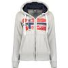 Geographical Norway Gayto Lady - Felpa Cappuccio Donna con Tasche A Canguro - Felpa A Manica Lunga Calda - Giacca Abito Ideale Primavera Estate Autunno Inverno (Grigio Chiaro M-Taglia 2)