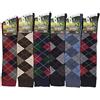 Rozgul 6 paia di calzini alti da uomo al ginocchio con design a rombi da golf, in cotone ricco, per equitazione e stivali, taglia UK 6-11, Multicolore., Knee High