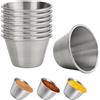 CTForest 8 posacenere in acciaio inox, portaspezie, ciotole per salsa, adatte per ketchup, senape, salsa di peperoncino, condimento per insalata (argento)