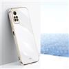 JIEZUIMEI Cover per Xiaomi Redmi Note 12 Pro 4G,Custodia Design Semplice Ultra Sottile Placcatura TPU,Colori Luminosi Specchio Silicone Antiurto Custodie Case Cover-Bianco