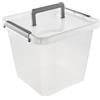 keeeper Scatola Larissa, 13 L, 29 x 29 x 26, Con Maniglie, Coperchio con Chiusura a Scatto, Trasparente