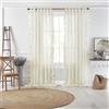 Elrene Tenda a pannello trasparente con passanti per soggiorno, sala da pranzo, camera da letto, cotone, avorio, 132 x 213 cm (larghezza x lunghezza), confezione da 1