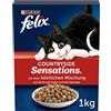 FELIX Countryside Sensations - Cibo per gatti secco, con manzo e pollo, confezione da 1 (1 x 1 kg)