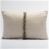 Maddalena Home Cuscino rettangolare misto lino, frangetta centrale, 30x45cm