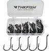 THKFISH 100 pz/scatola Offset-Octopus-Becco-Fishing-Hooks-Catfish-Ganci Drop Shot Barbs Cerchio Pesce Ganci per Pesce Gatto 1/0 3/0 4/0 5/0 6/0