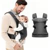 IULONEE Marsupio per Neonati Ergonomico Porta Bebè Portaneonati con Bavaglini Staccabili Baby Carrier Carry Porta bambini 3-36 Mese (3-15kg) (Grigio)