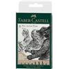 Faber-Castell 167158 Pitt Artist Pen, Set di 8 Pennarelli, Varie Dimensioni, Inchiostro Nero Impermeabile E Resistente Alla Luce, Per Disegno E Schizzi