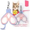 EooCoo Tagliaunghie Gatto, Professionale Taglia Unghie per Gattini, Tagliaunghie Professionali per Cuccioli e Piccoli Animali, Cuccioli, Forbici in Acciaio Inox, Design Radiano a 25 Gradi, Rosa + Blu