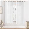 Softalker tende con anelli interni 140x160 cm (LxA) bianche tenda corte semitrasparenti effetto lin tende 2 pezzi decorative moderne camera cucina da letto interni ed esterni e altre porte e finestre
