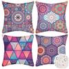 Velvhom Set di 4 Copricuscini Divano Federe Cuscini Divano 50x50 Impermeabili Moderni Decorative Geometriche Etniche Estate Mandala Boho Geometria Astratta Fodera Cuscino per Soggiorno Giardino Sedie