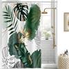 Uiiooazy Tenda Doccia Antimuffa, Tenda Doccia 150x180cm Verde Tropicale Boho Chic Astratta Foglie di Palma Giungla Tende da Bagno Tessuto Lavabile Impermeabile Tende per Vasca da Bagno con 10 Anelli