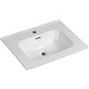 Kibath Lavabo in porcellana per bagno rettangolare 61 cm x 46 cm COS finitura bianco lucido realizzato in porcellana
