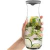 CRYSTALIA 100% SENZA PIOMBO Caraffa Vetro con Coperchio 1,2L Caraffa Acqua Vetro per Frigorifero, Brocche Vetro, Caraffe in Vetro per Limonata, Succo, Latte, Mimosa, Sodastream Bottiglie Vetro