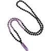 COAI Collana Rosario Uomo Donna Pietre Naturali, Collana Mala 108 Grani in Onice Nero e Ametista Annodate a Mano e Ciondolo di Ametista Esagonale