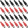 EMSea 40PCS Adattatore Spina RCA A Saldare Connettore Audio Video Sostituzione RCA Maschio E Femmina Jack (10 Rosso/nero Maschio E 10 Rosso/nero Femmina)